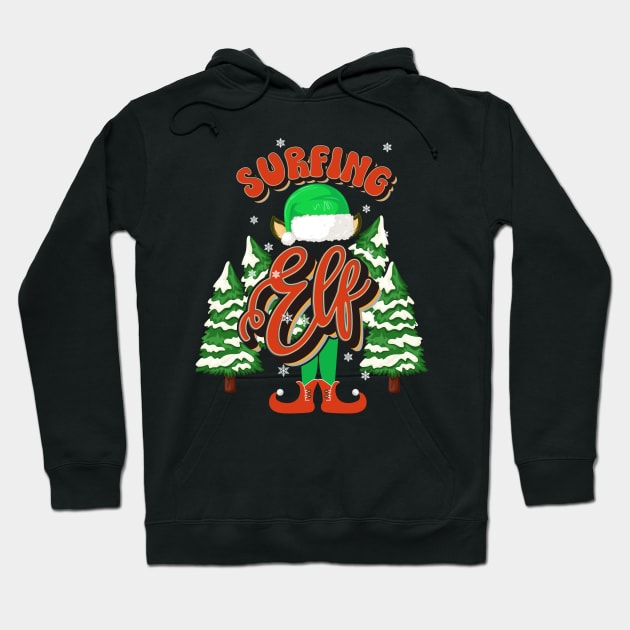 SURFING ELF CHRISTMAS Hoodie by HomeCoquette